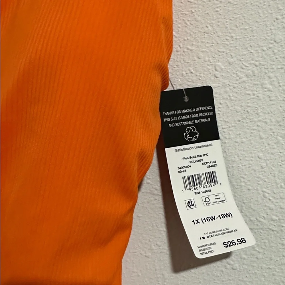 Plus Solid Rib Swimsuit - Picture 6 of 6